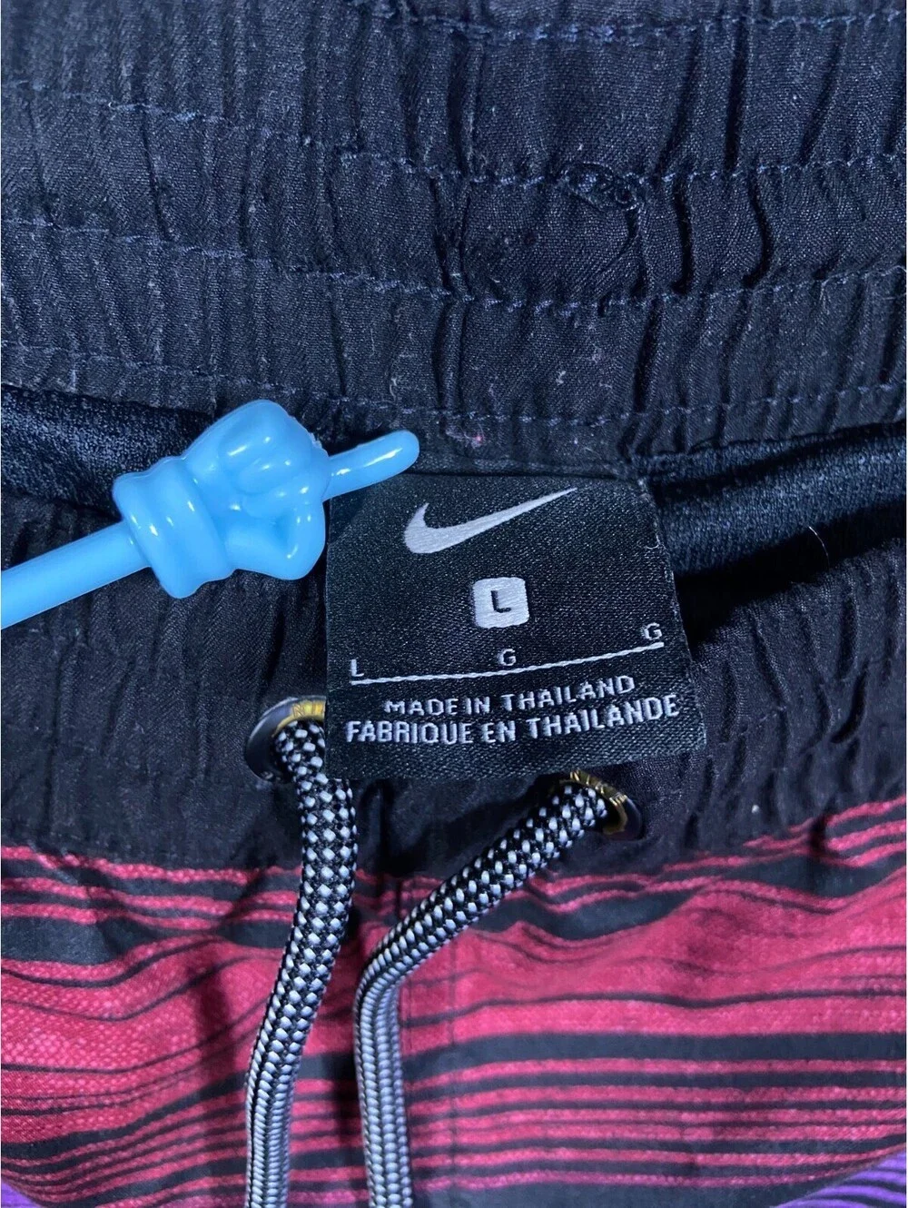 Nike Swim Men's Large Blue Red Purple Multi Striped Printed Swim Shorts Gradient